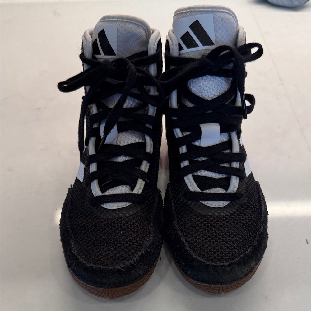 Adidas Kids Black and White High-Top Sneakers